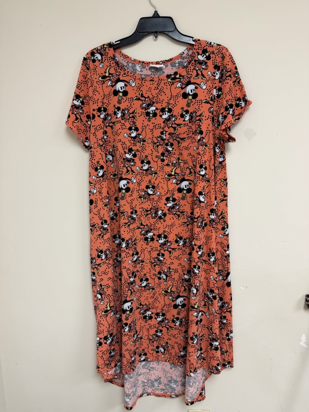 LuLaRoe Coral Mickey Mouse High-Low Tee Dress